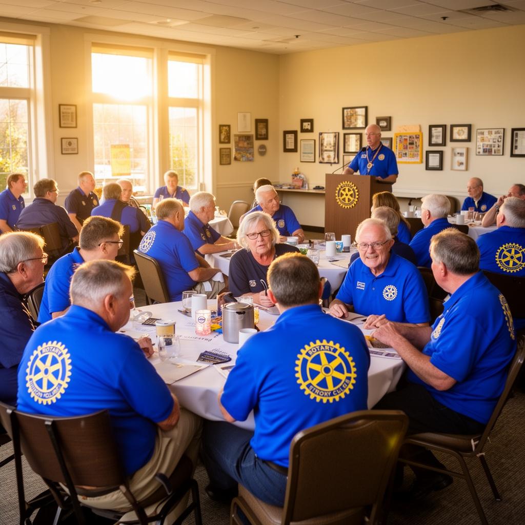 Rotary Club of Irvine members at a weekly meeting